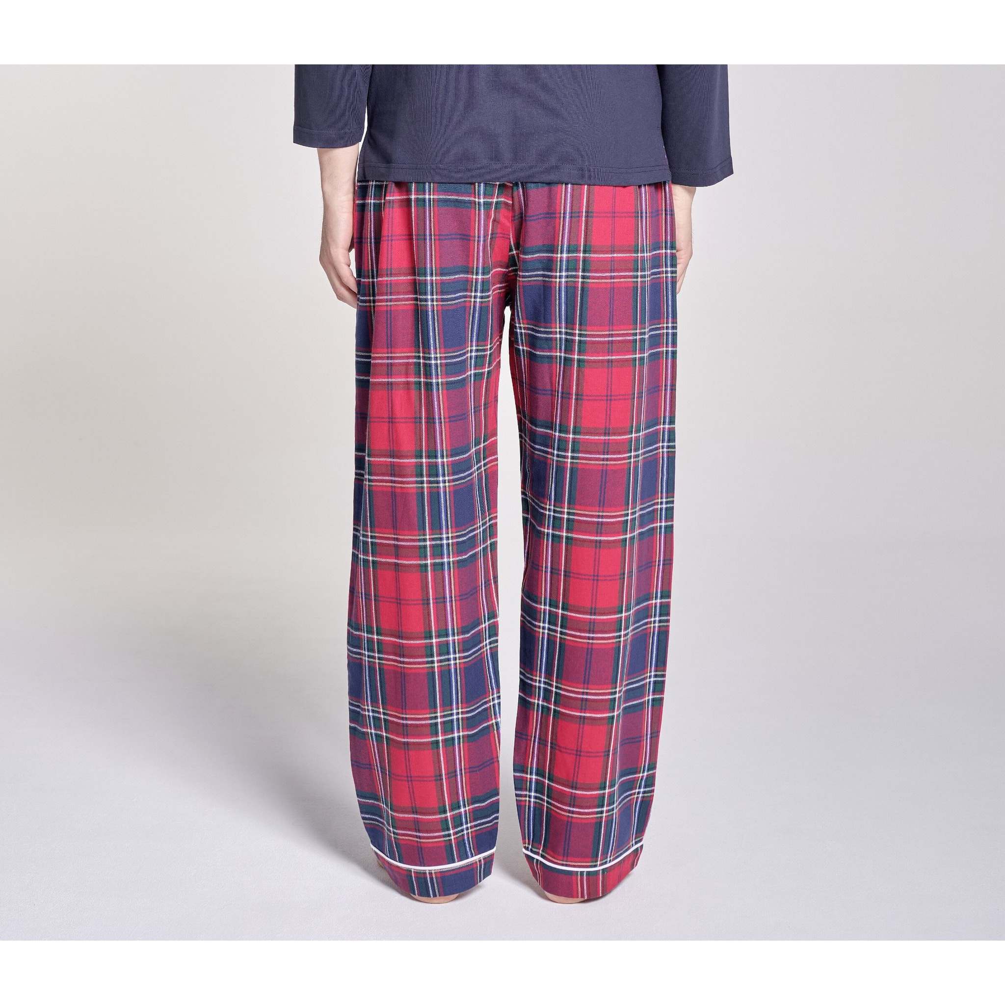 PANTALONE GRINO flanella quadro rosso e blu
