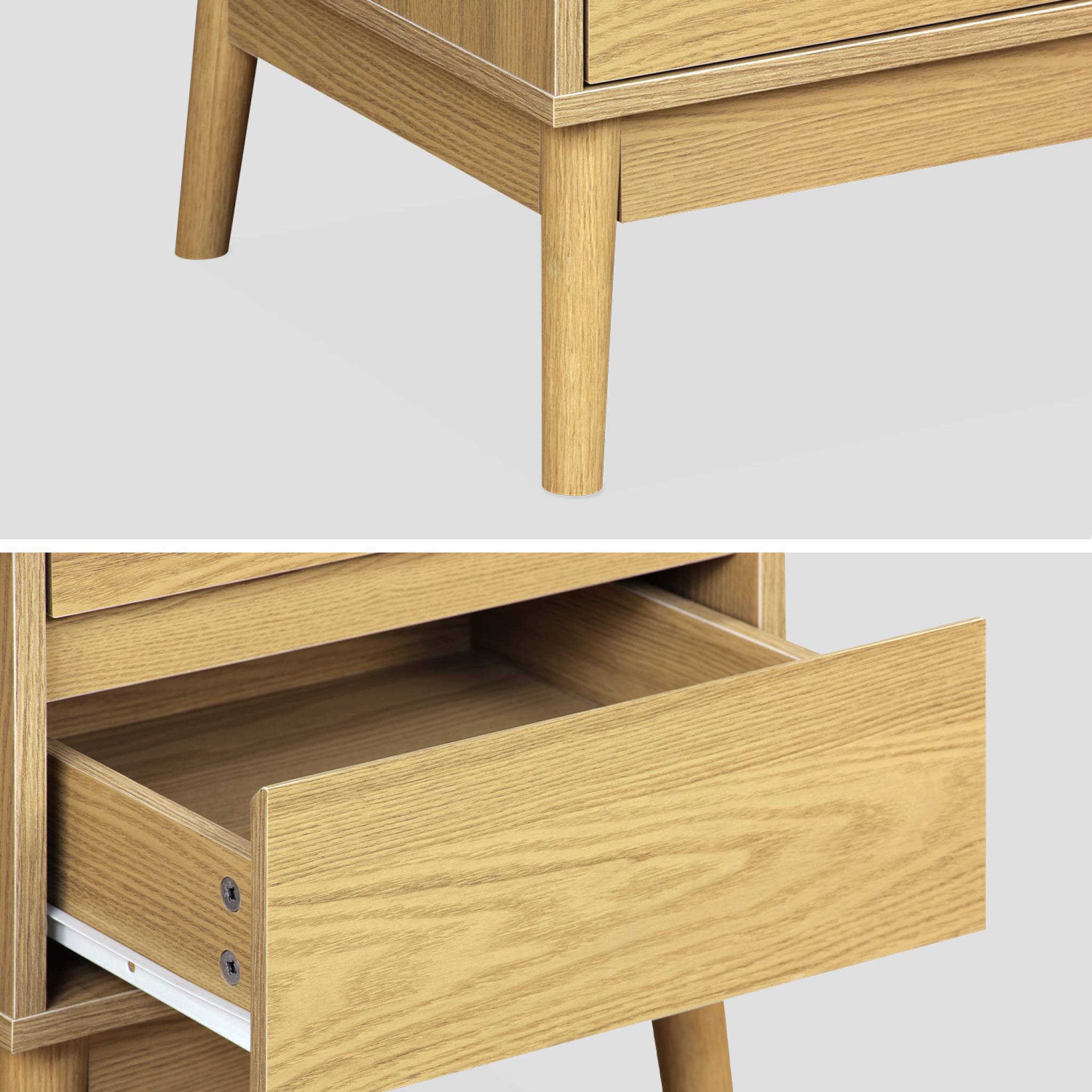 Table de chevet décor bois. deux tiroirs - Dune
