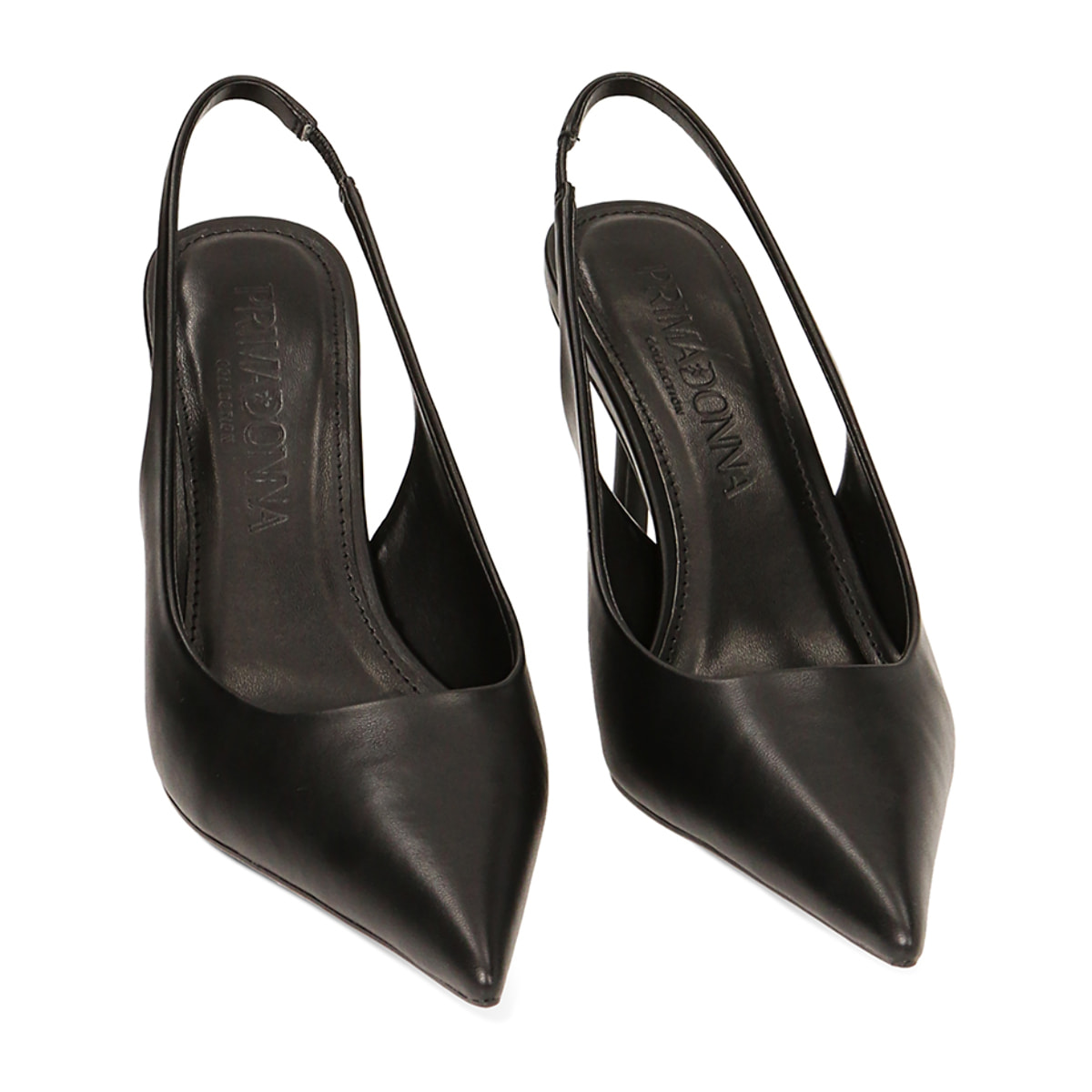 Slingback nere, tacco 8,4 cm