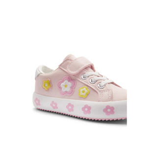 Zapatillas Deportivas con Cierre Adherente en Blanco y Rosa