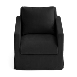 Serena - fauteuil déhoussable en velours - Noir