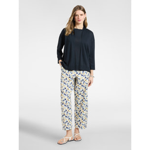 Elena Mirò - T-shirt relaxed fit aperta davanti - Blu