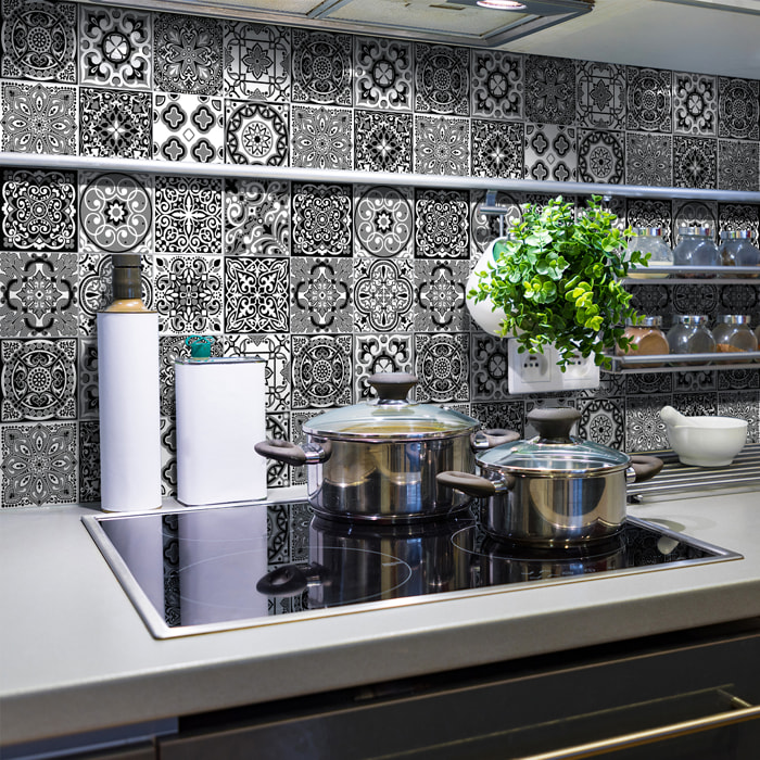 Stickers muraux - Sticker Mural Carrelage adhésif Cuisine Salle de Bain - 24 STICKERS CARRELAGES AZULEJOS SPRITZIANA