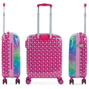 Maleta Cabina Y Neceser Skpat Shine Like A Star Fucsia