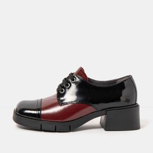 Zapatos 1289 NAPPA SHINNY BLACK-BURDEOS / VARSOVIA color Black-burdeos