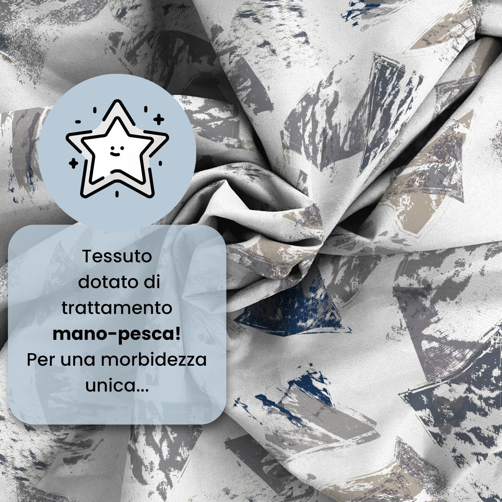 COMPLETO LETTO FASHION, 100% Microfibra, No Stiro - URBAN BLU