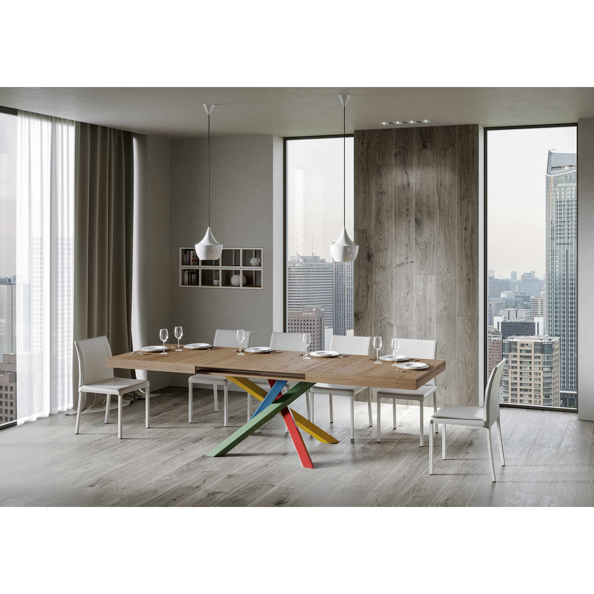 Table extensible 90x200/304 cm Volantis Chêne Nature cadre 4/B