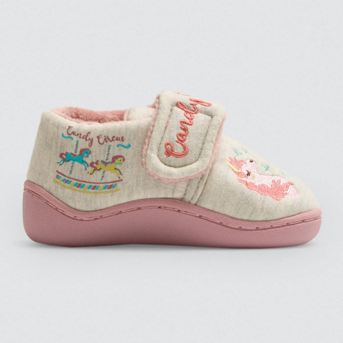 Scarpine per neonato con stampa unicorno e velcro