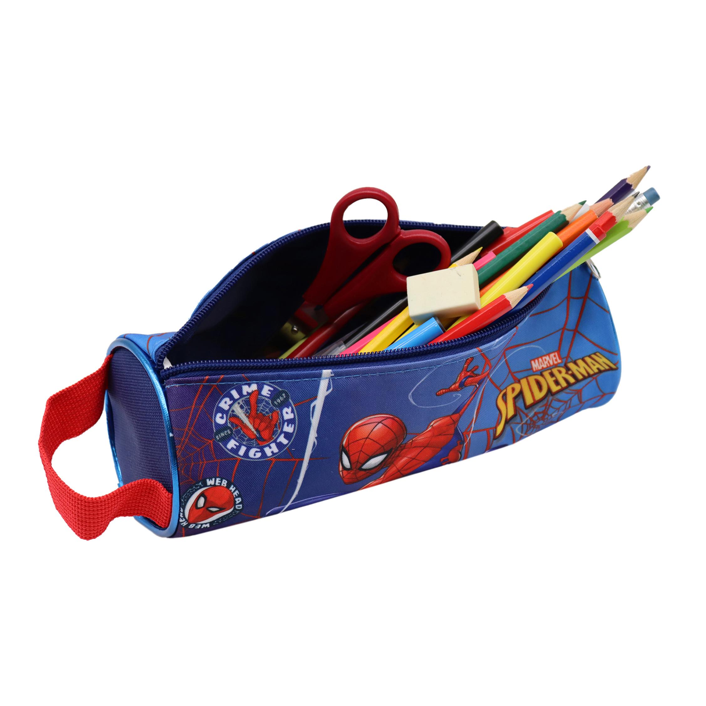 Portatodo redondo Spiderman. Interior totalmente forrado y personalizado.