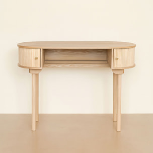 Bureau en bois clair avec portes coulissantes  HECTOR