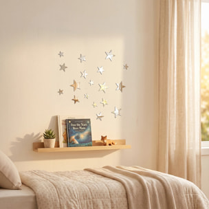 Sticker mural - Ambiance Sticker - ÉTOILES - Pack de mirroirs - Effet miroir - 10x10cm