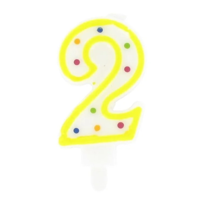 Bougie anniversaire chiffre 2 Fackelmann Rio Party