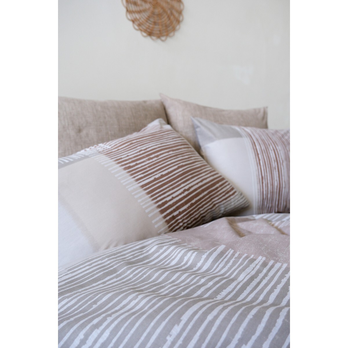 Parure de lit 100% coton imprimé "Latte"