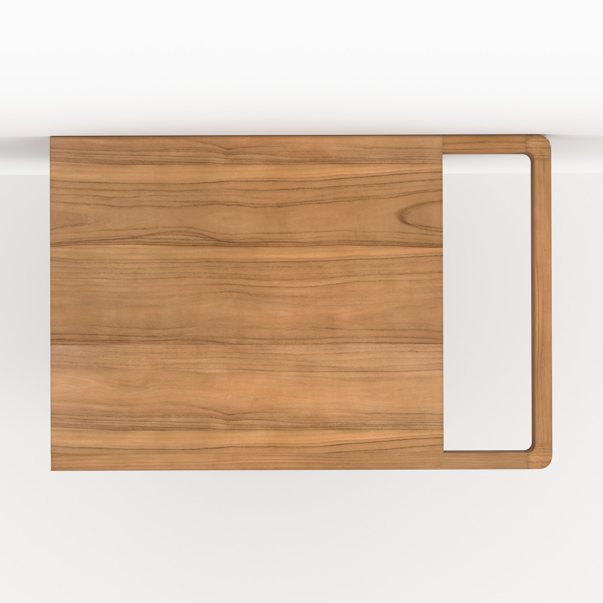 Meuble de salle de bain suspendu en bois de teck et cannage 57 cm - Dami