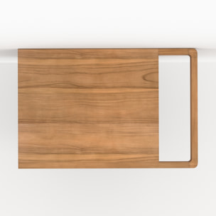 Meuble de salle de bain suspendu en bois de teck et cannage 57 cm - Dami