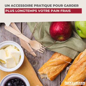 Sac de conservation pour baguette de pain en coton Fackelmann Nature