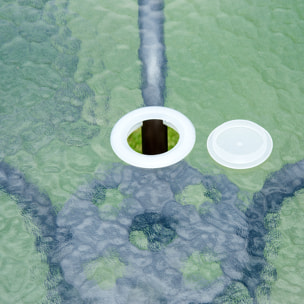 Conjunto de Muebles para Jardín con 4 Sillas 1 Mesa y 1 Parasol Texteline Aluminio y Poliá©ster Negro