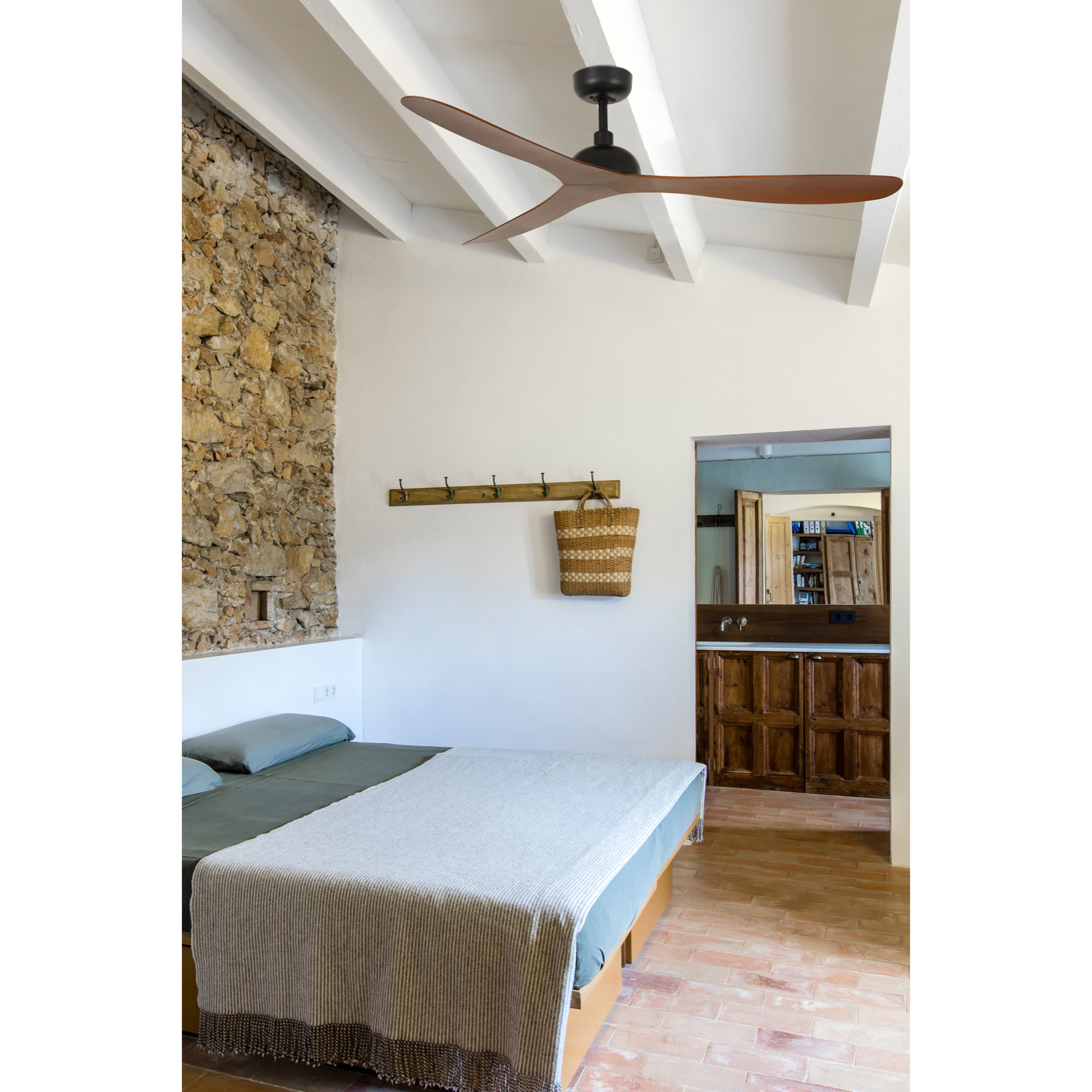 GOTLAND L Ventilatore nero/legno SMART