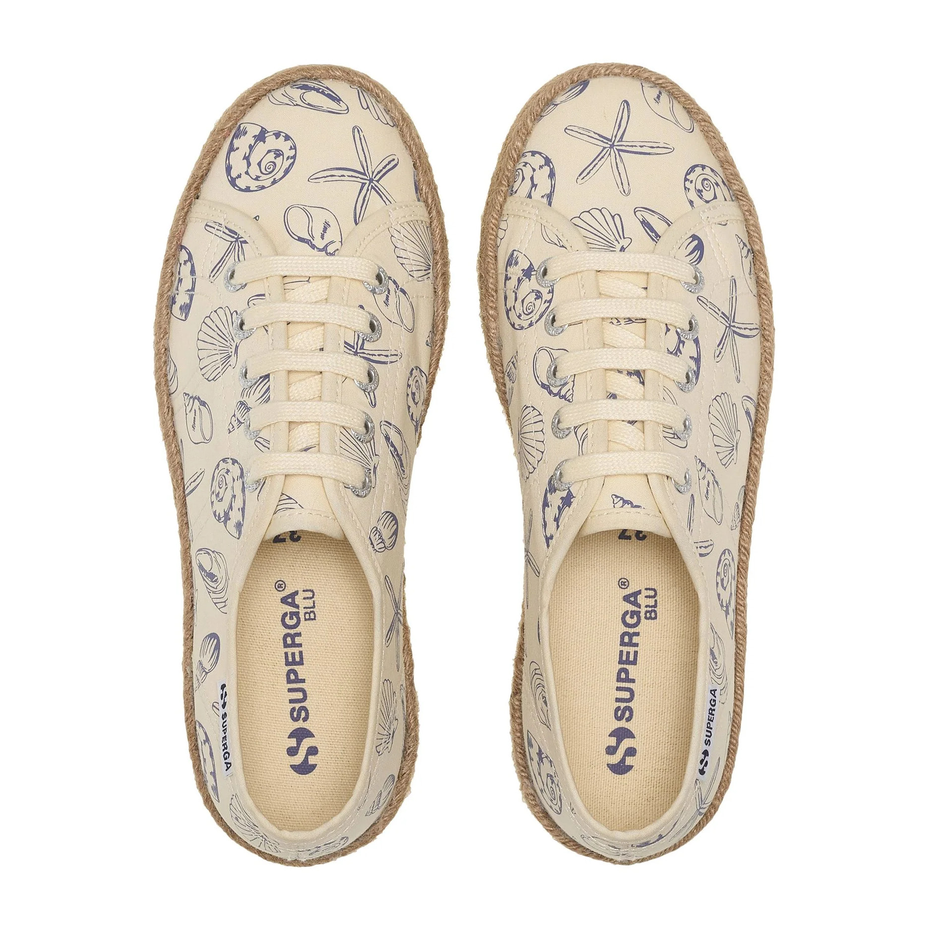 Superga - Scarpe da donna Donna Beige - 2730 Rope Seashells Print