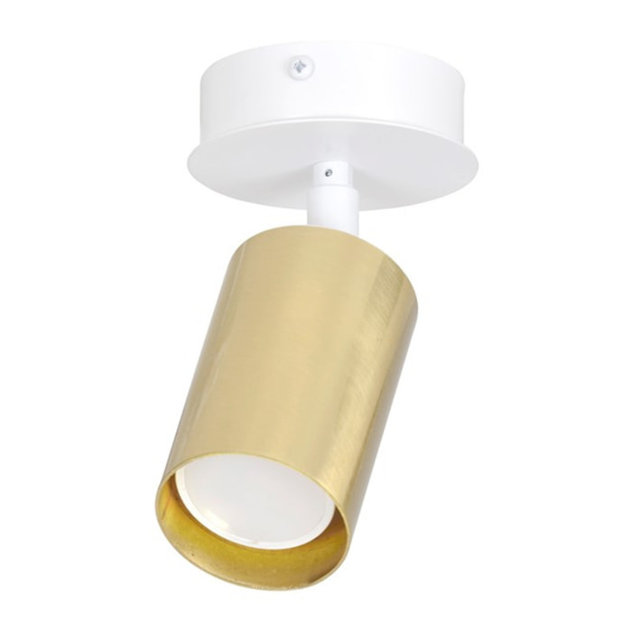 Faretto orientabile ZEN in acciaio bianco e oro