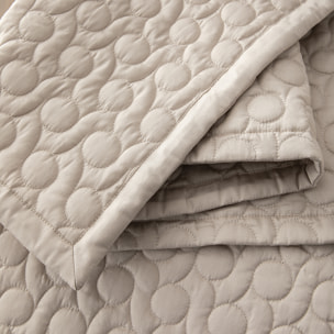 Couvre-lit matelassé uni en satin de coton bio, POESIE, Beige lune