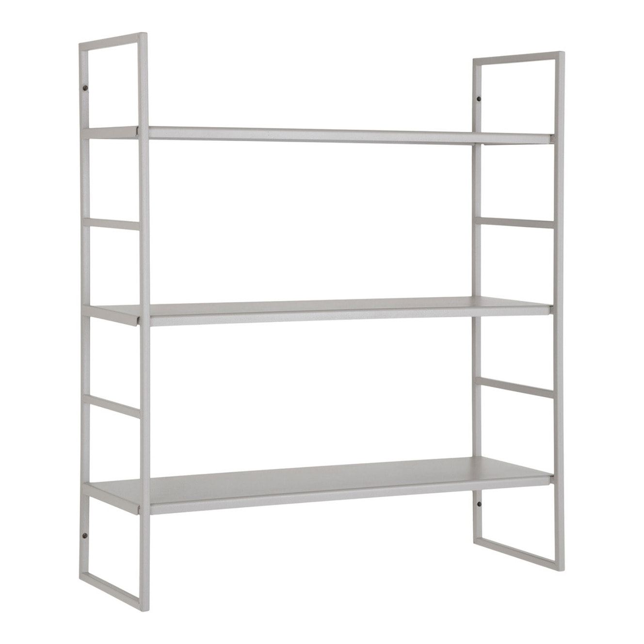 Beja Scaffale a muro in acciaio grigio 3 ripiani 48x17x55 cm
