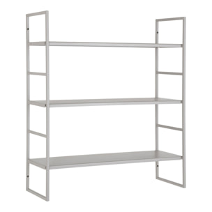 Beja Scaffale a muro in acciaio grigio 3 ripiani 48x17x55 cm