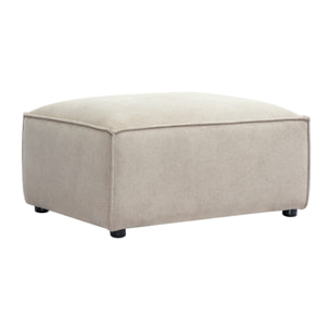 Pouf repose pieds en tissu chenille beige SPLIT