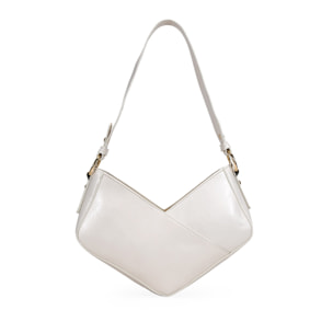 Bolso de hombro beige asimétrico