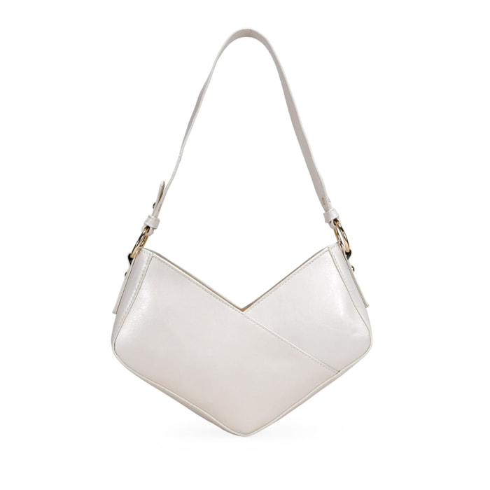 Bolso de hombro beige asimétrico