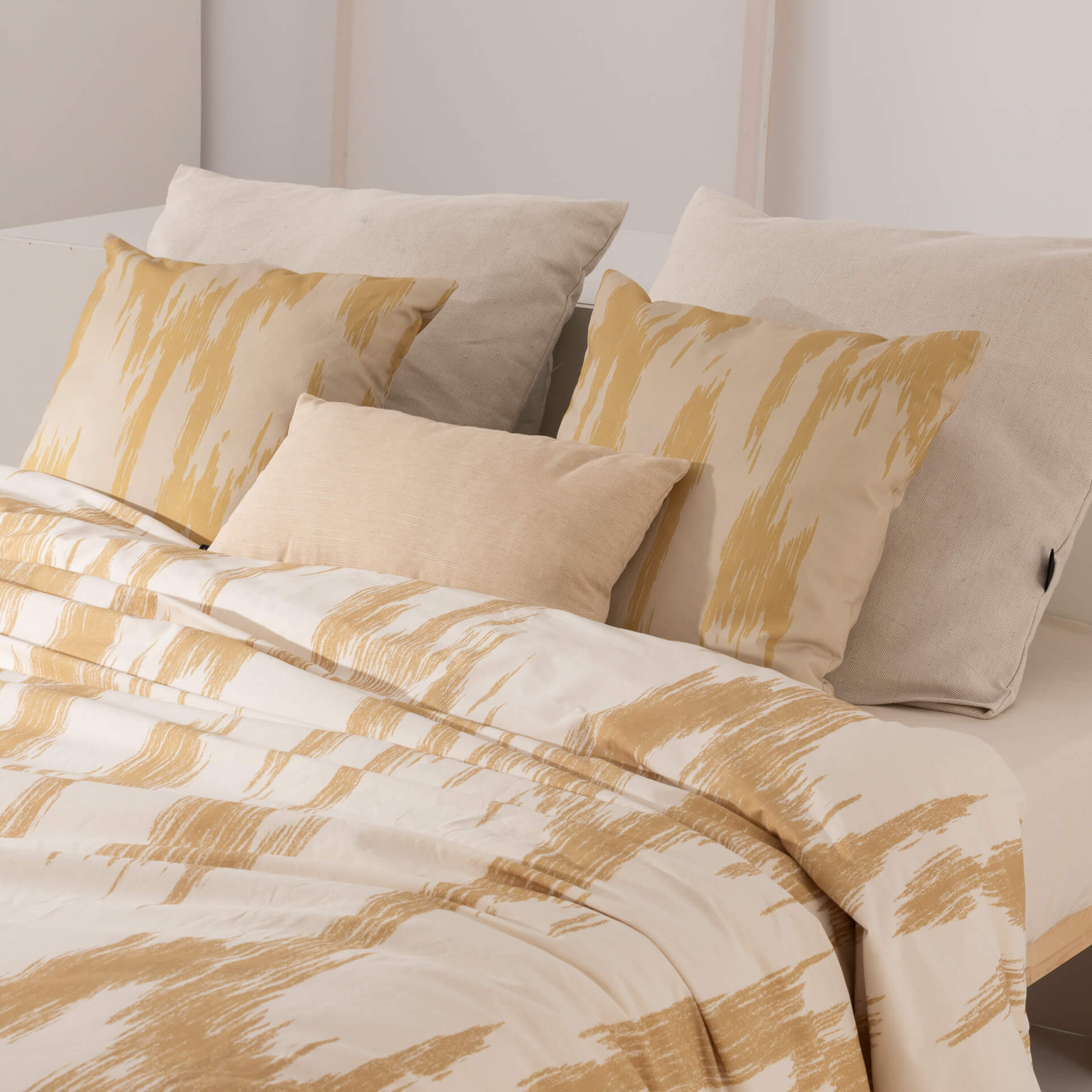 Housse de couette en 100% coton 157 fils Mahón Moutarde
