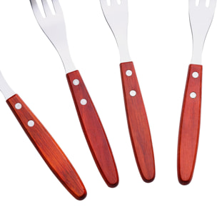 Juego de 4 tenedores bbq para carne en acero inoxidable bergner