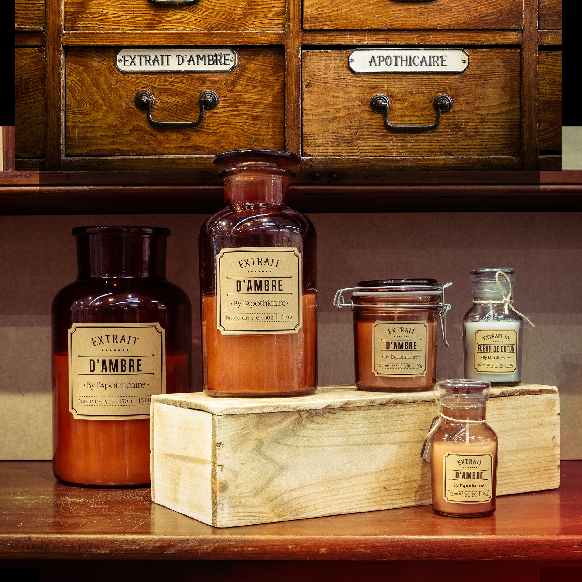Bougie - HOME DECO FACTORY - Parfumée - Ambre - Marron