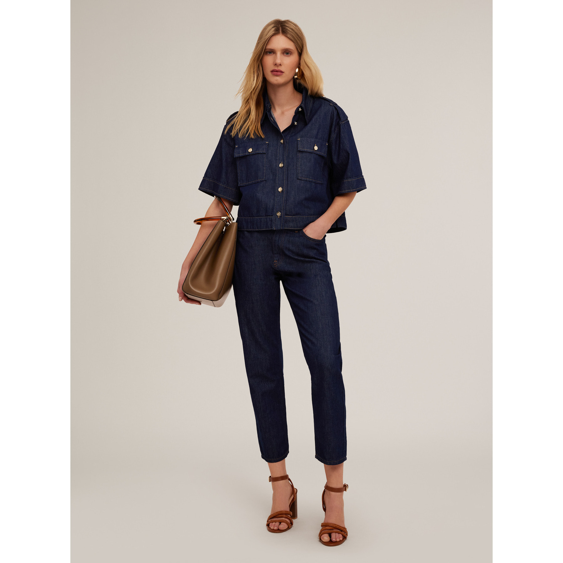 Motivi - Camisa boxy de mezclilla - Azul