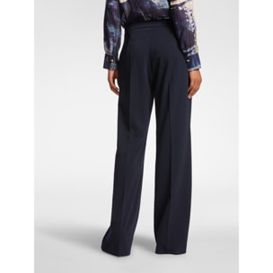 Elena Mirò - Pantaloni maschili in tessuto fluido - Blu