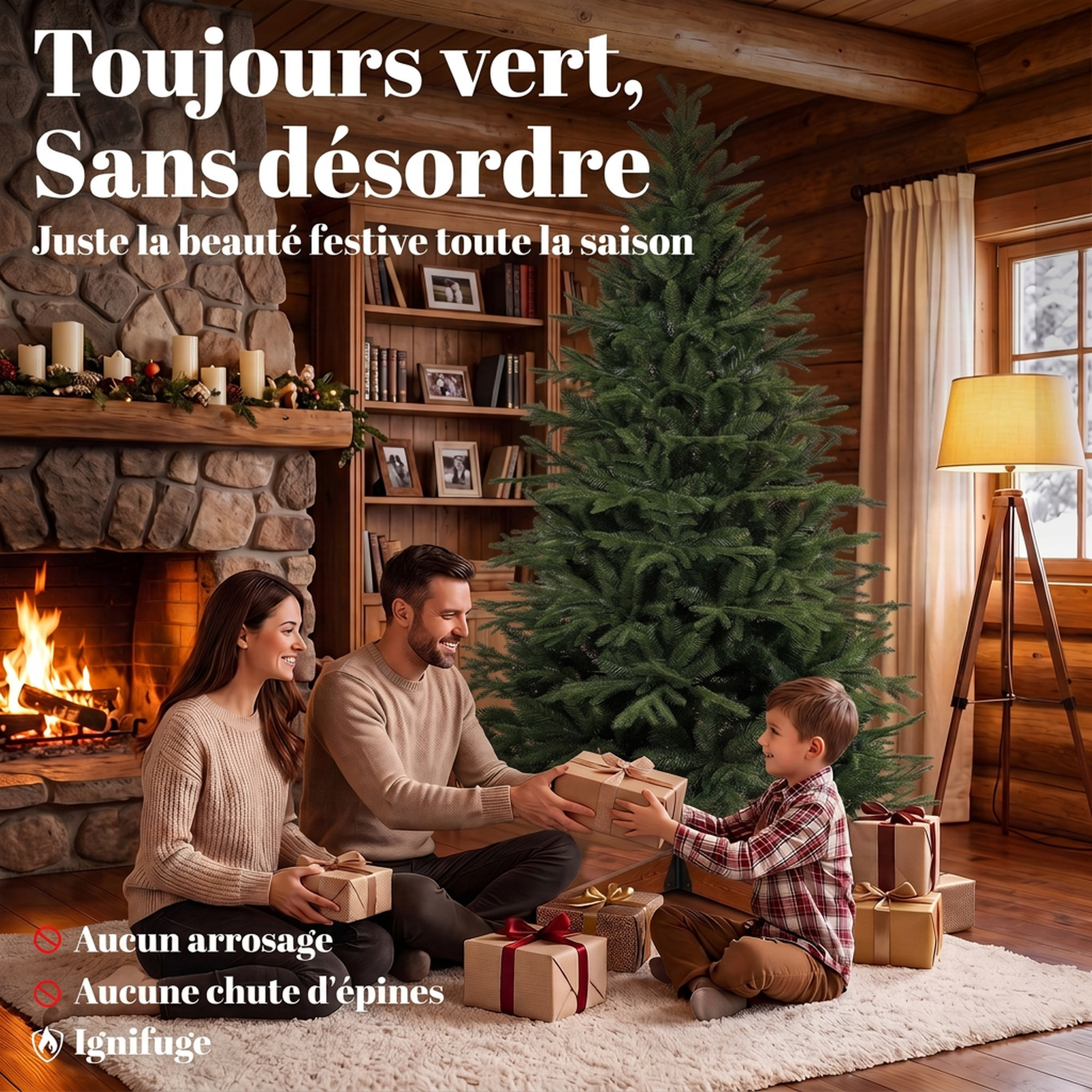 Sapin de Noël Artificiel 180 cm, Arbre de Noël, 2081 Branches Articulées en PE et PVC Ignifuge, Support en Bois Robuste, Facile à Monter, Extrémités Recourbées Anti-Rayures, pour Maison, Bureau