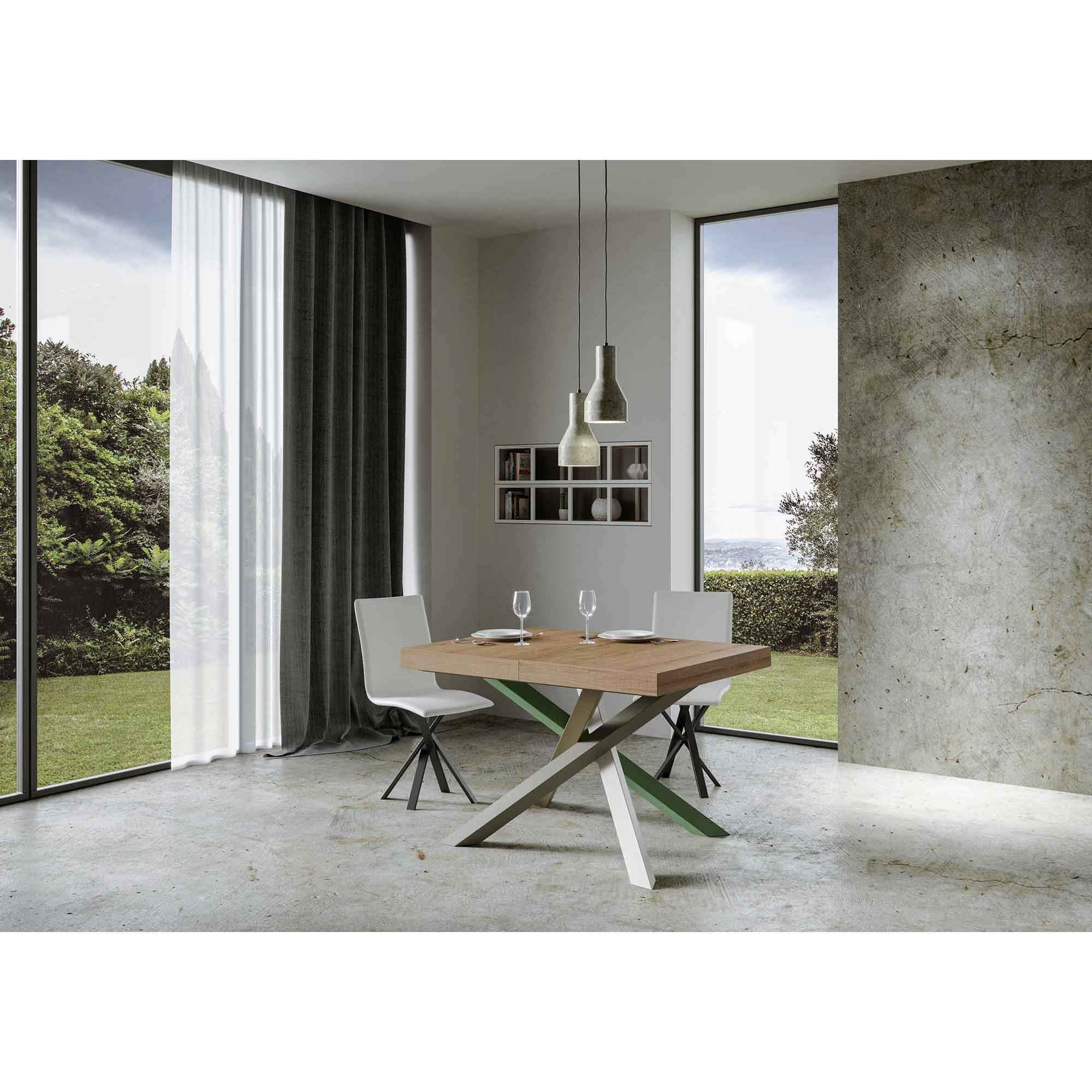 Table extensible 90x140/244 cm Volantis Chêne Nature cadre 4/A