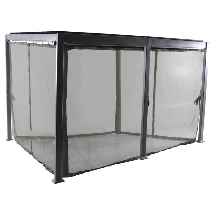 Moustiquaire pour pergola "Avila" graphite 4x3m en polyester