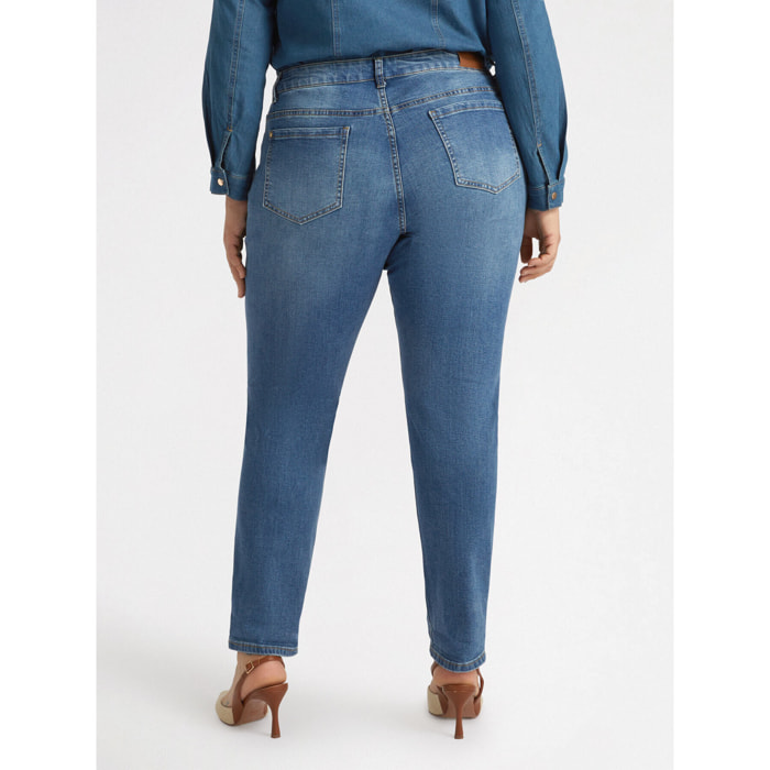 Fiorella Rubino - Jeans girl fit con catene - Blu