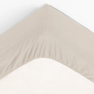 Drap-housse "Vilma" en coton lavé blanc ivoire 140x190cm