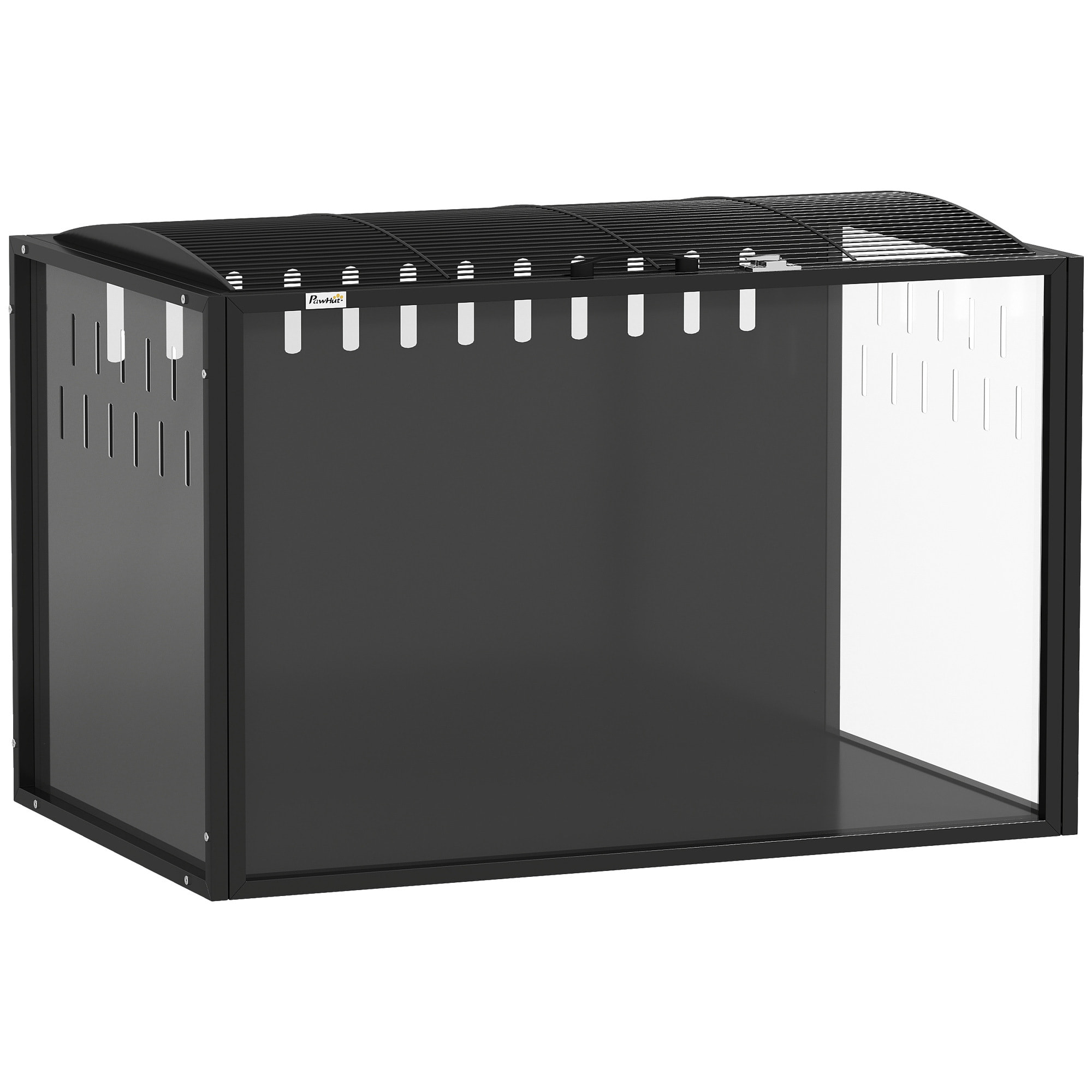 Cage hamster grande taille acrylique acier dim. 81x51x53cm toit ouvrant noir