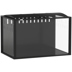 Cage hamster grande taille acrylique acier dim. 81x51x53cm toit ouvrant noir