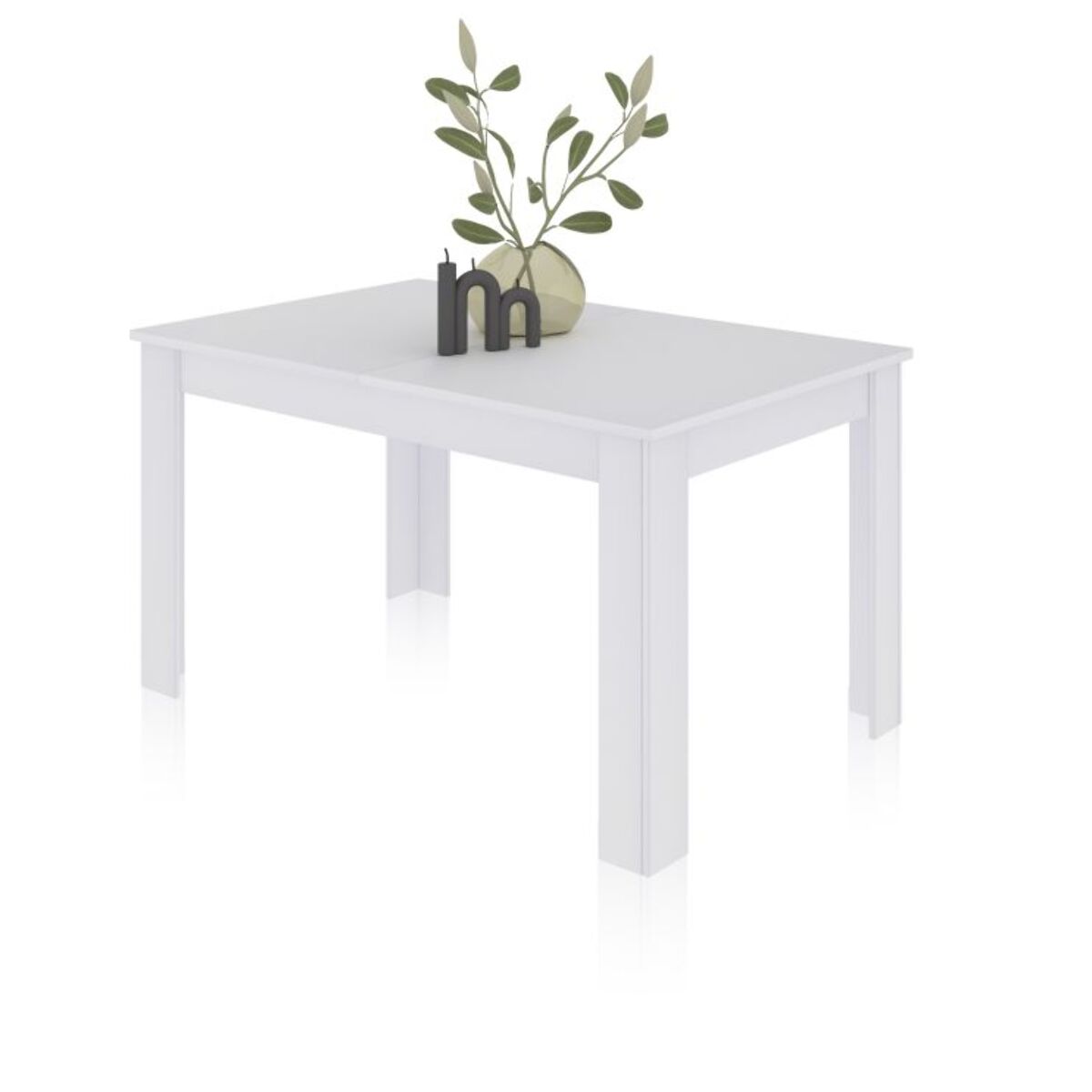 Mesa de comedor extensible Danna 140 Blanco Artik (Blanco Mate)