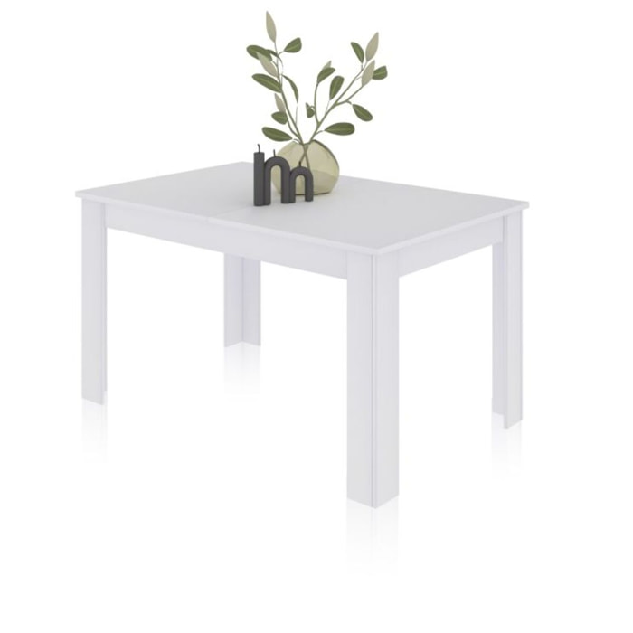 Mesa de comedor extensible Danna 140 Blanco Artik (Blanco Mate)