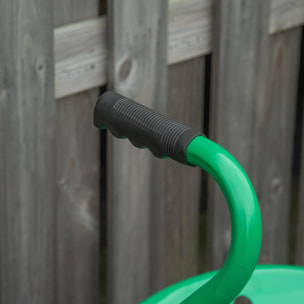 Asiento de Jardín con Ruedas, Taburete de Jardinería con Asiento Giratorio y Ajustable en Altura, Ruedas Neumáticas, Bandeja de Herramientas y Cesta, Carga 150 kg para Patio, Exterior, Verde