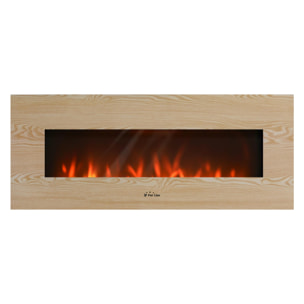 Chimenea Eléctrica Panorámica con luz LED ambiental y panel frontal MDF CHE-530 PURLINE