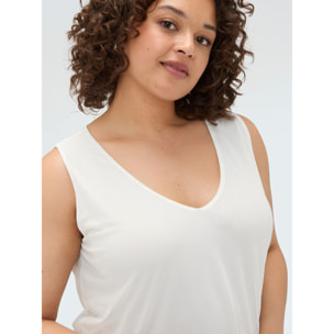 Fiorella Rubino - Top in tulle con scollo a V - Bianco