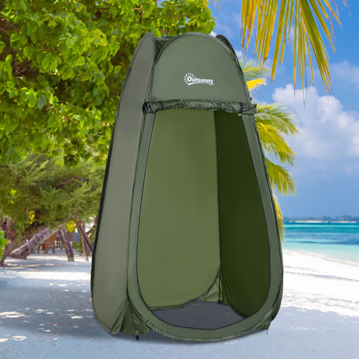 Tente de douche pliable pop-up automatique instantanée cabinet de changement camping polyester vert