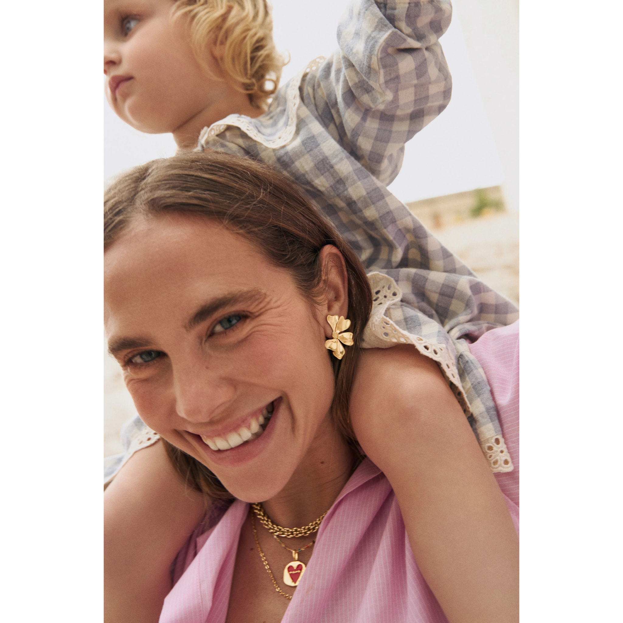 Pendientes Camelia Baño Oro