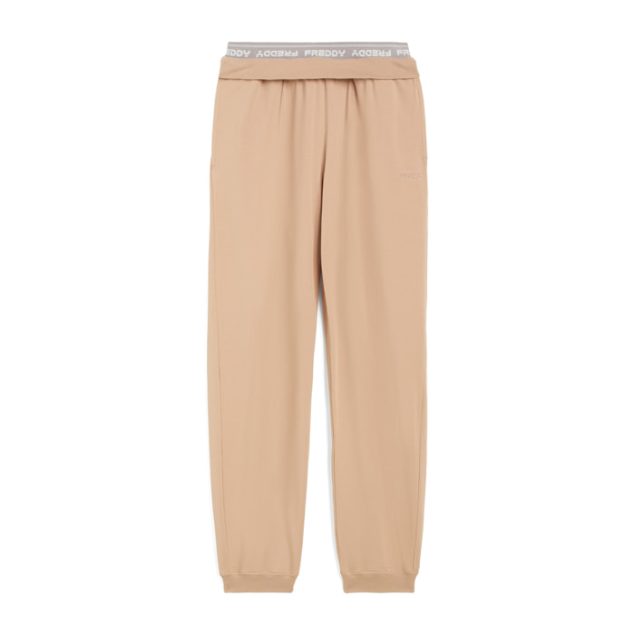 Pantaloni joggers in jersey con elastico logato scopribile